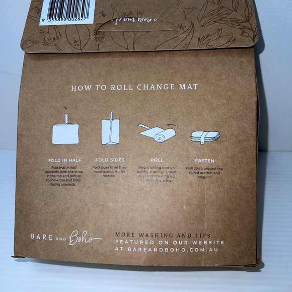 New In Box Bare & Boho Green Leaf Pattern Wet Bag & Change Mat Wet Bag - Picture 2 of 7